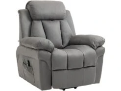 Fauteuil De Relaxation électrique Fauteuil Releveur Inclinable Avec Repose-pied Ajustable Tissu Gris -Deco.fr Soldes Boutique fauteuil 18857745