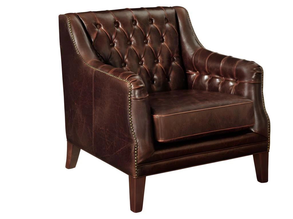 Fauteuil En Cuir COLBERT - Marron 3 Fauteuil En Cuir COLBERT - Marron – Image 3