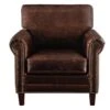 Fauteuil En Cuir Vieilli CASSANDRA - Marron 6 Fauteuil En Cuir Vieilli CASSANDRA - Marron -Deco.fr Soldes Boutique fauteuil 190176
