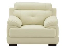 Fauteuil En Cuir De Buffle MANUELLA - Blanc Ivoire -Deco.fr Soldes Boutique fauteuil 19079679