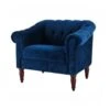 LIAM Fauteuil Chesterfield - Velours Bleu Pétrol Et Pieds En Bois - L 93,5 X P 80,5 X H 80 Cm 10 LIAM Fauteuil Chesterfield - Velours Bleu Pétrol Et Pieds En Bois - L 93,5 X P 80,5 X H 80 Cm -Deco.fr Soldes Boutique fauteuil 19133303