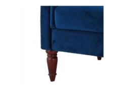 LIAM Fauteuil Chesterfield - Velours Bleu Pétrol Et Pieds En Bois - L 93,5 X P 80,5 X H 80 Cm -Deco.fr Soldes Boutique fauteuil 19133311