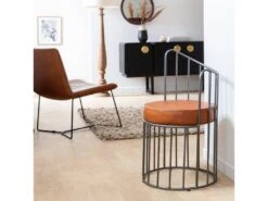 Fauteuil En Cuir Et Métal Aly -Deco.fr Soldes Boutique fauteuil 19149281