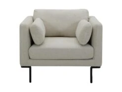 Fauteuil En Tissu Beige Et Pieds En Métal ISABELLA -Deco.fr Soldes Boutique fauteuil 19162439