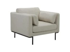 Fauteuil En Tissu Beige Et Pieds En Métal ISABELLA -Deco.fr Soldes Boutique fauteuil 19162441