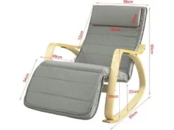 Fauteuil À Bascule Avec Repose-pied Réglable Rocking Chair Fauteuil Relax Gris, Fst16-dg -Deco.fr Soldes Boutique fauteuil 19308123