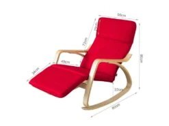 Rocking Chair, Fauteuil à Bascule Avec Repose-pieds Réglable Design, Fauteuil Berçante, FST16-R -Deco.fr Soldes Boutique fauteuil 19308163