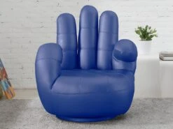 Fauteuil Main Pivotant CATCHY En Simili - Bleu -Deco.fr Soldes Boutique fauteuil 194155
