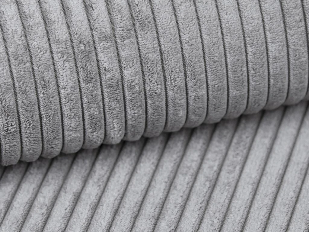 Fauteuil En Velours Côtelé Gris Clair AMELIA 5 Fauteuil En Velours Côtelé Gris Clair AMELIA – Image 5