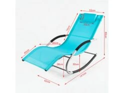 SoBuy OGS28-HBx2 Lot De 2 Fauteuils à Bascule Avec Repose-Pieds - Turquoise -Deco.fr Soldes Boutique fauteuil 19507175