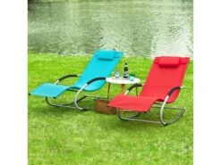 SoBuy OGS28-HBx2 Lot De 2 Fauteuils à Bascule Avec Repose-Pieds - Turquoise -Deco.fr Soldes Boutique fauteuil 19507189