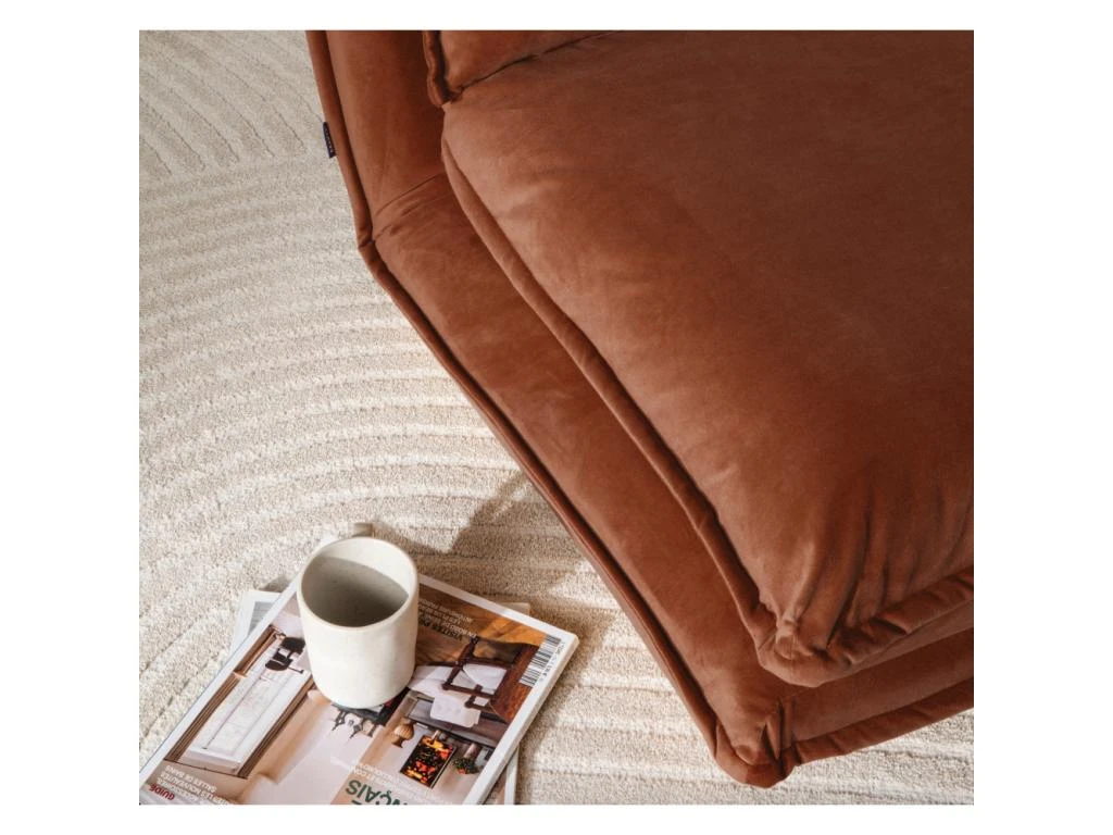 Nala - Chauffeuse Convertible 1 Place En Velours - Couleur - Rouille 3 Nala - Chauffeuse Convertible 1 Place En Velours - Couleur - Rouille – Image 3