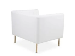 Fauteuil Moderne à Coutures Verticales Sacramento Simili Blanc -Deco.fr Soldes Boutique fauteuil 19728113