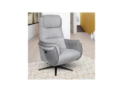 Fauteuil Pivotant Relax électrique Gris - ZENIA -Deco.fr Soldes Boutique fauteuil 19815579