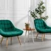 Fauteuil En Velours Vert LUOSTO -Deco.fr Soldes Boutique fauteuil 19823963