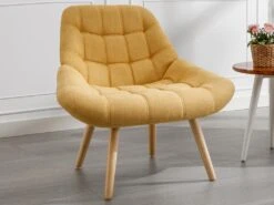Fauteuil En Tissu Jaune Moutarde LUOSTO 13 Fauteuil En Tissu Jaune Moutarde LUOSTO -Deco.fr Soldes Boutique fauteuil 19824117
