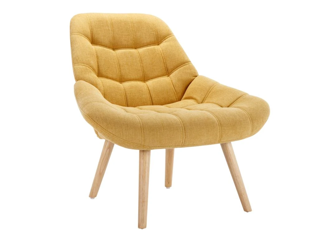 Fauteuil En Tissu Jaune Moutarde LUOSTO 2 Fauteuil En Tissu Jaune Moutarde LUOSTO – Image 2