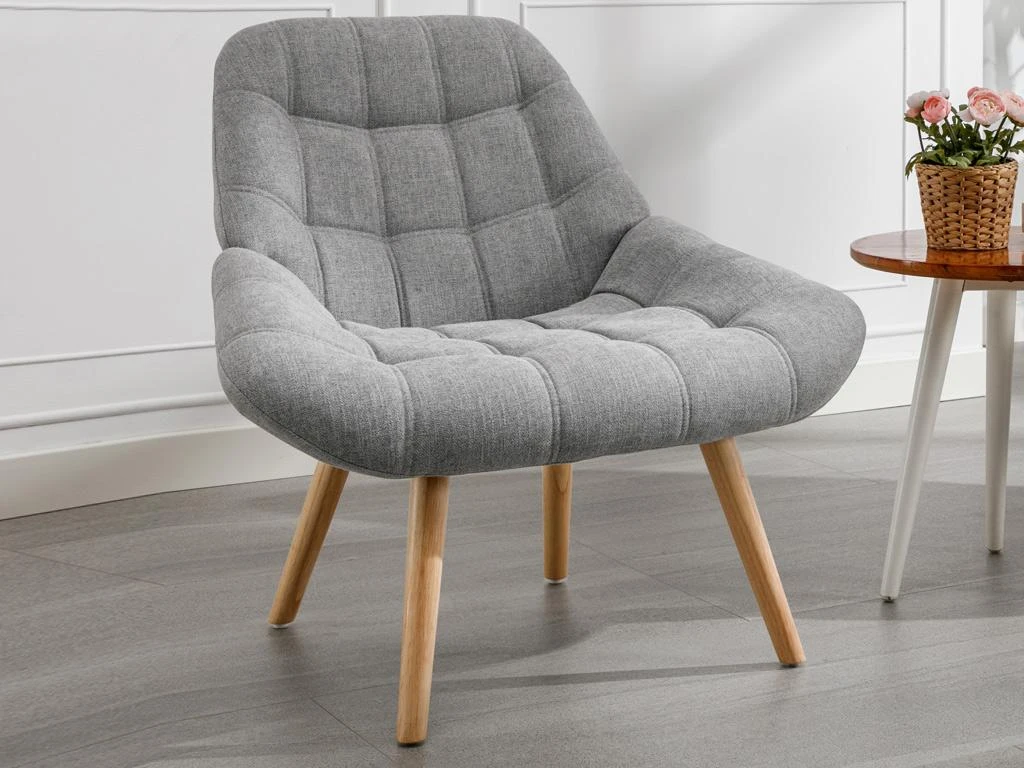 Fauteuil En Tissu Gris LUOSTO 7 Fauteuil En Tissu Gris LUOSTO – Image 7