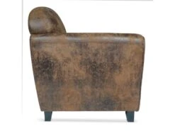 Fauteuil Club Madmen Tissu Effet Simili Usé Marron 8 Fauteuil Club Madmen Tissu Effet Simili Usé Marron -Deco.fr Soldes Boutique fauteuil 19894505