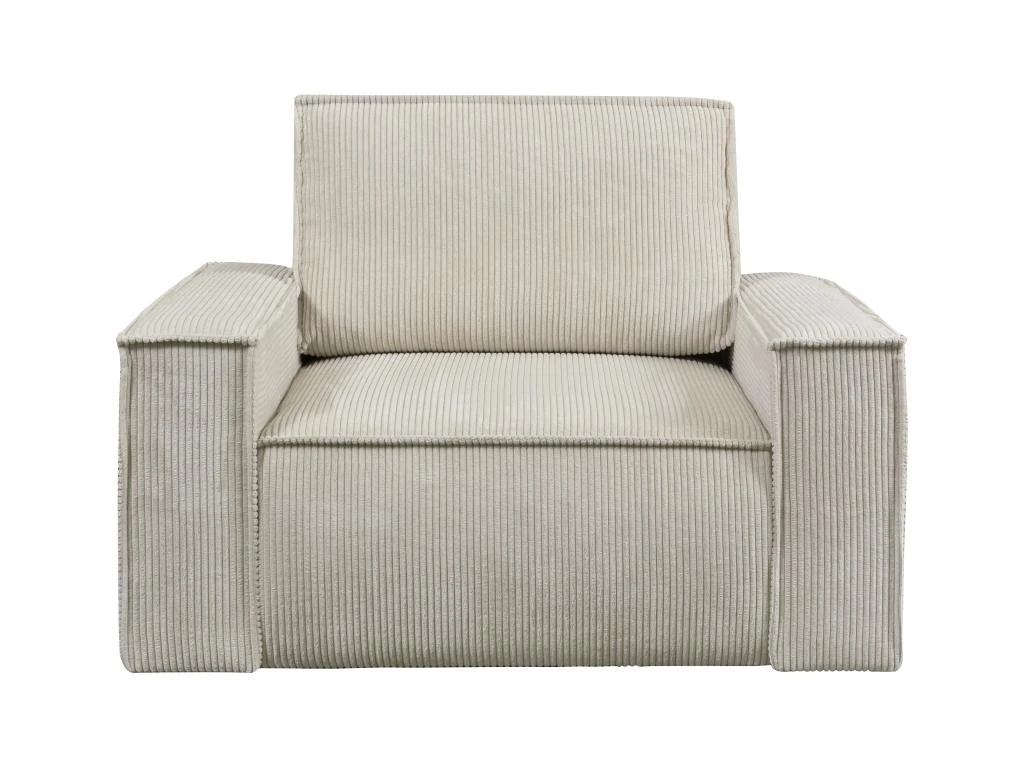 Fauteuil En Velours Côtelé Beige AMELIA 3 Fauteuil En Velours Côtelé Beige AMELIA – Image 3
