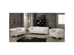 Grand Fauteuil Chesterfield Blanc -Deco.fr Soldes Boutique fauteuil 19943265