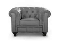 Grand Fauteuil Chesterfield Gris