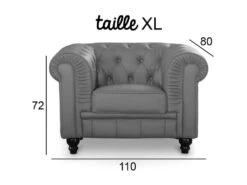 Grand Fauteuil Chesterfield Gris -Deco.fr Soldes Boutique fauteuil 19943809