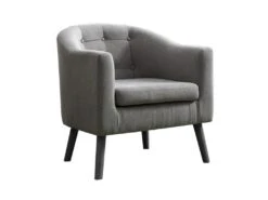 FauteuilSines(Pieds Noirs) 70X76X66Cm Gris - Venprodin