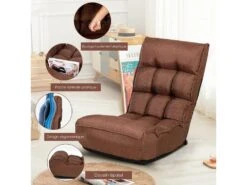 Chaise Pliable De Sol Relax - Dossier à 4 Position Réglable 90°-150° -Deco.fr Soldes Boutique fauteuil 20127949