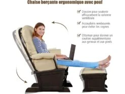 Fauteuil à Bascule Avec Repose-pieds, Coussin Amovible Idéal -Deco.fr Soldes Boutique fauteuil 20920321