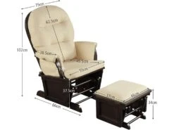 Fauteuil à Bascule Avec Repose-pieds, Coussin Amovible Idéal -Deco.fr Soldes Boutique fauteuil 20920323