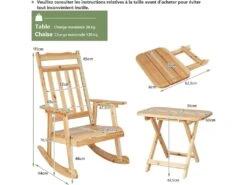 Gientex Fauteuil à Bascule De Porche Avec Table Pliable,bistrot De Terrasse En Bois De Sapin Massif 7 Gientex Fauteuil à Bascule De Porche Avec Table Pliable,bistrot De Terrasse En Bois De Sapin Massif -Deco.fr Soldes Boutique fauteuil 20920331