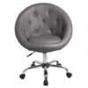 Fauteuil Siège Chaise Capitonné Lounge Pivotant Synthétique Gris 1109014