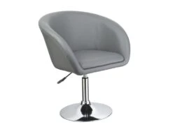 Fauteuil Siège Chaise Design Lounge Pivotant Cuir Synthétique Gris 1109024/2