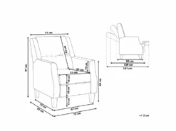 Fauteuil De Relaxation En Velours Beige Taupe EGERSUND -Deco.fr Soldes Boutique fauteuil 21041961 1