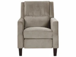 Fauteuil De Relaxation En Velours Beige Taupe EGERSUND -Deco.fr Soldes Boutique fauteuil 21041965 1
