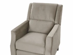 Fauteuil De Relaxation En Velours Beige Taupe EGERSUND -Deco.fr Soldes Boutique fauteuil 21041973
