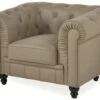 Fauteuil Chesterfield Capitonné - Couleurs - Pu Taupe, Types De Canapé - Fauteuil Chesterfield