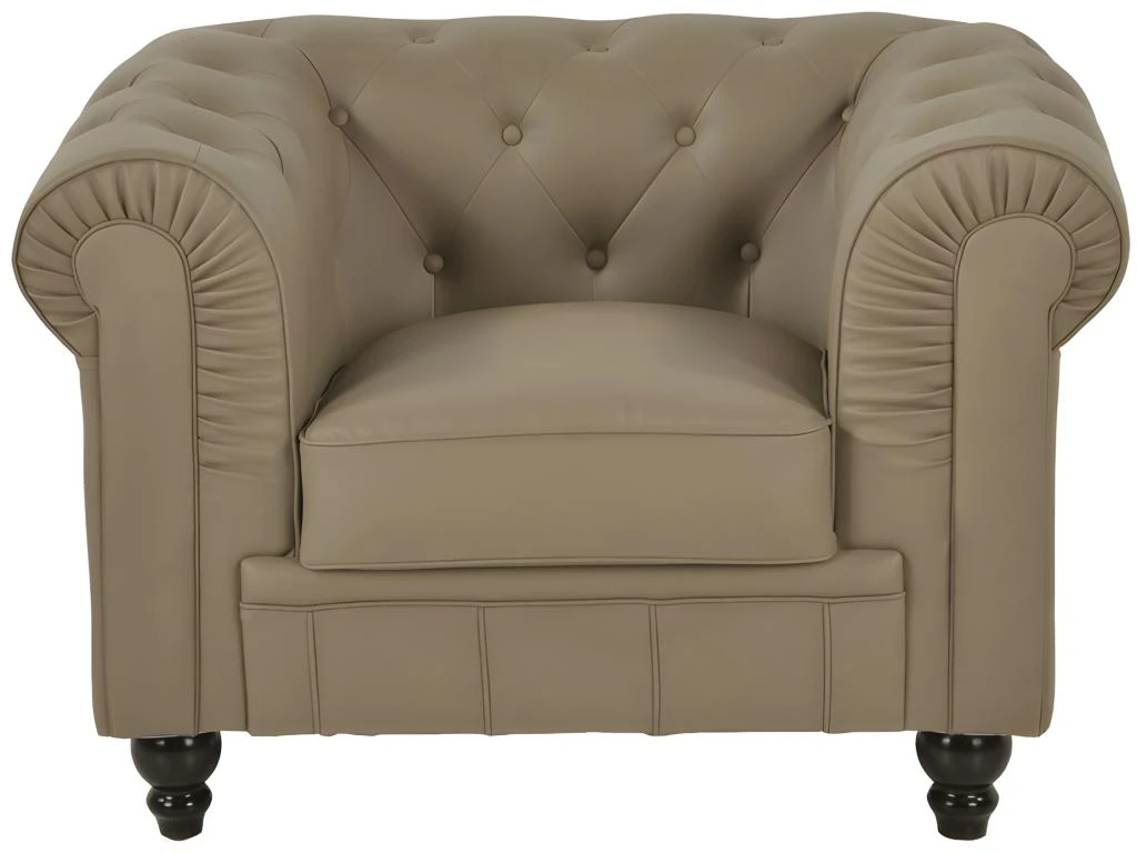 Fauteuil Chesterfield Capitonné - Couleurs - Pu Taupe, Types De Canapé - Fauteuil Chesterfield 2 Fauteuil Chesterfield Capitonné - Couleurs - Pu Taupe, Types De Canapé - Fauteuil Chesterfield – Image 2
