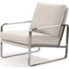 Fauteuil Rembourré Structure Acier Inoxydable. -Deco.fr Soldes Boutique fauteuil 21097099