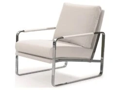Fauteuil Rembourré Structure Acier Inoxydable.