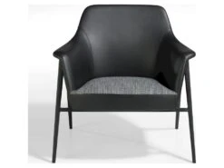 Fauteuil De Salle à Manger Rembourré En Tissu Et Similicuir Structure Acier -Deco.fr Soldes Boutique fauteuil 21097131