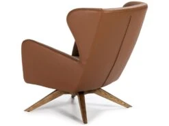 Fauteuil Tournant à 360 º Rembourré En Similicuir Pieds Bois Massif -Deco.fr Soldes Boutique fauteuil 21097303
