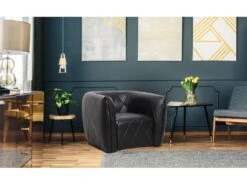 Fauteuil Moderne Revêtement Matelassé Losania Simili Noir -Deco.fr Soldes Boutique fauteuil 21134181