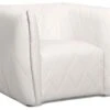 Fauteuil Moderne Revêtement Matelassé Losania Simili Blanc