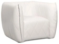 Fauteuil Moderne Revêtement Matelassé Losania Simili Blanc