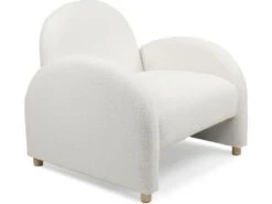 Fauteuil Club Bowie Tissu Bouclette Blanc