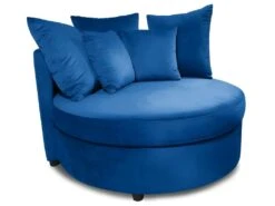 Fauteuil XXL Musso Velours Bleu