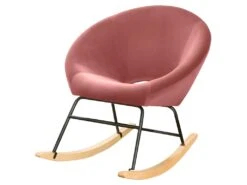 Fauteuil À Bascule Design Lisa - Couleurs - Velours Rose