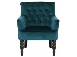 Chaise D'appoint En Velours Pétrole